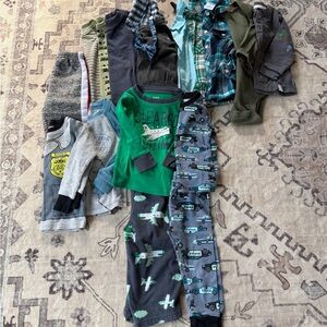 Boys' Clothing Bundle with Green and Gray Pajamas